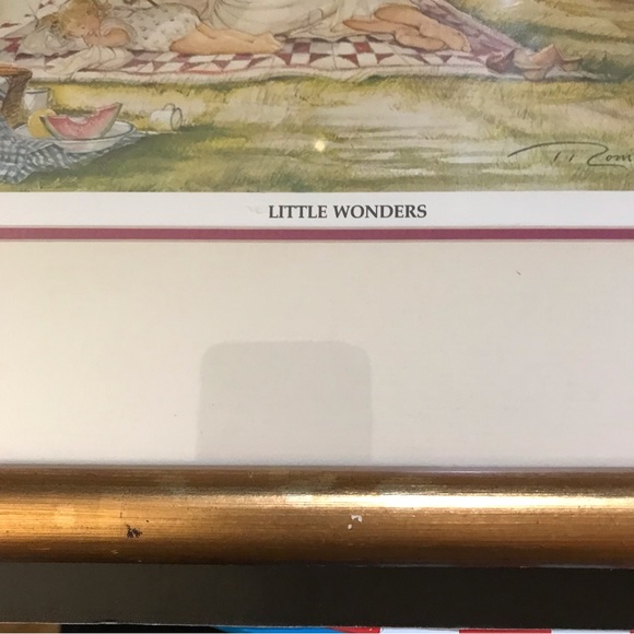 Vintage gold framed Trish Romance 1985 LITTLE WONDERS signed - Picture 5 of 14
